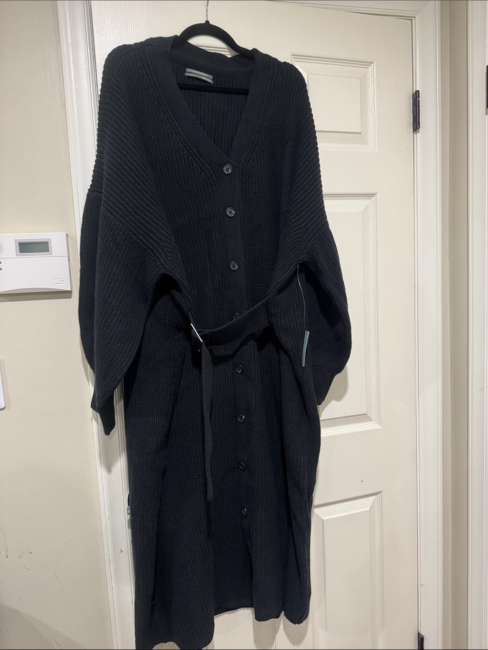 Anthropologie/Black Rib-Knit/Sweater/Button-Front Cardigan Dress/Coat/NWT!